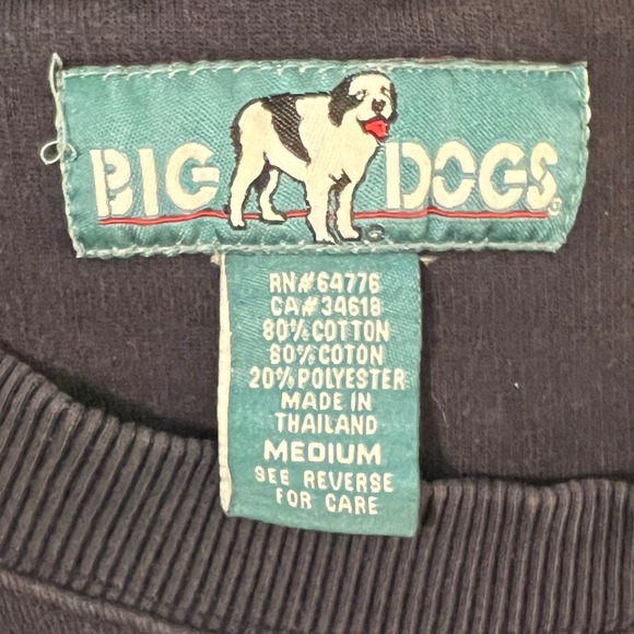 VTG Big Dog Sweatshirt Mens Crewneck Funny Graphic Rules Blue L - Picture 7 of 9